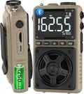 AM FM Shortwave Radio with NOAA Weather Alert,1250mAh Rechargeable Battery | Bluetooth Portable Pocket Radio with