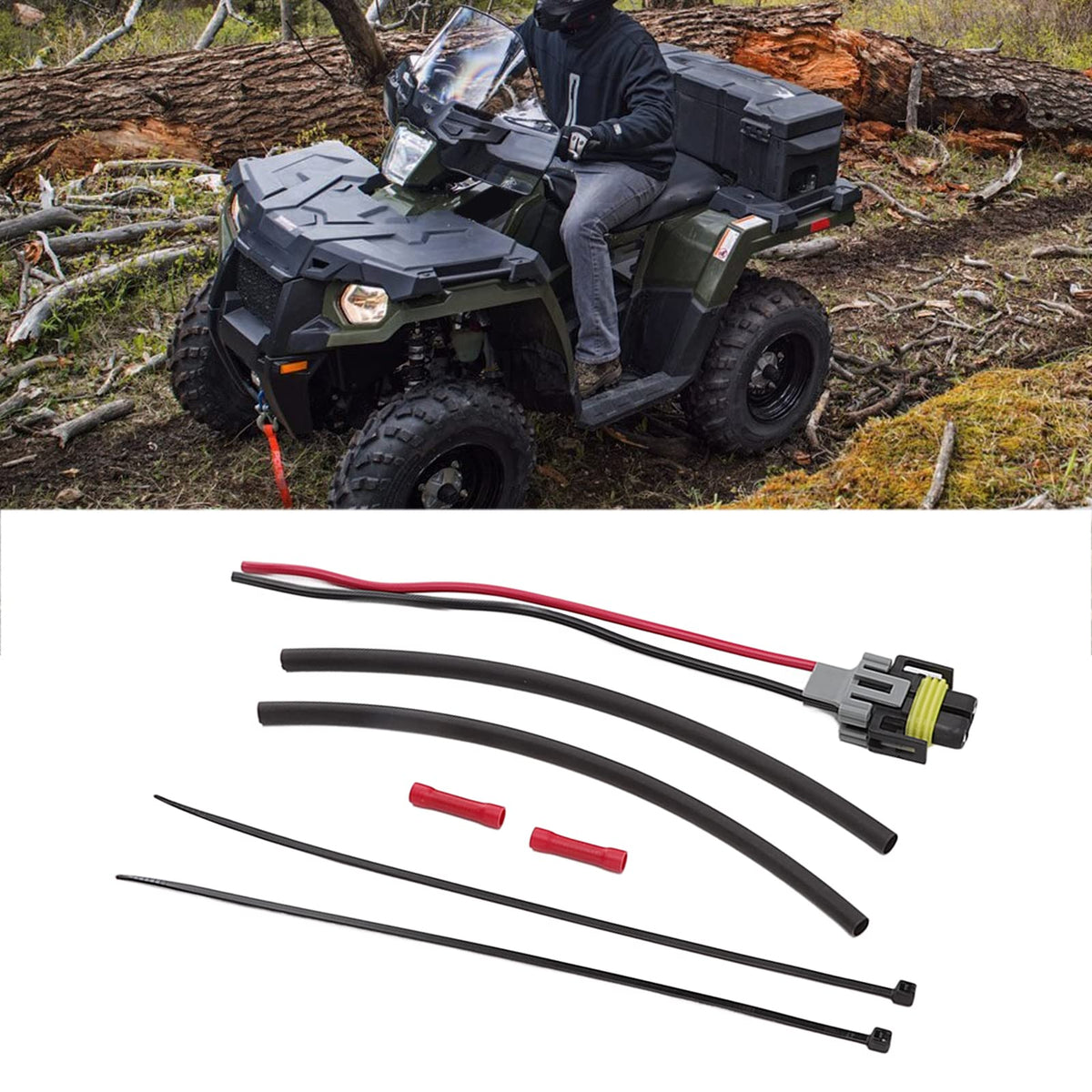 Auto Parts,Headlight Harness ABS 2204143 Headlight Repair Harness Replacement for Polaris 300 400