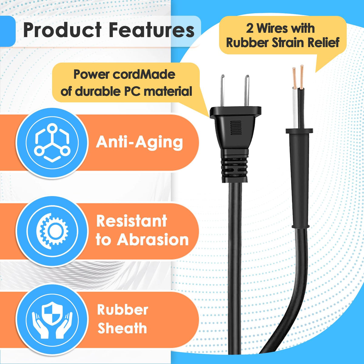 8FT 664463-0 Replacement Power Cord (2X14X8 Sj) Compatible with Makita Tool