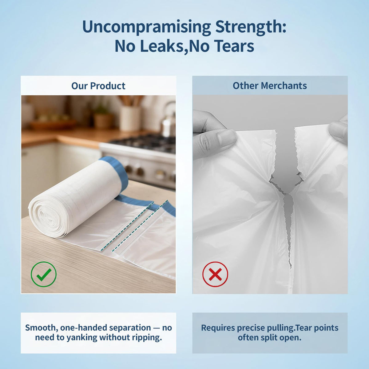 Medium 8 Gallon Trash Bags Drawstring,1.2 Mil,Unscented,150 Count