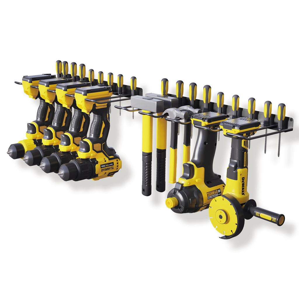 2 Pack Drill Holder, Power Tool Organizer Wall Mount, Heavy Duty Garage Storage and Tool Organizer, Ideal Garage