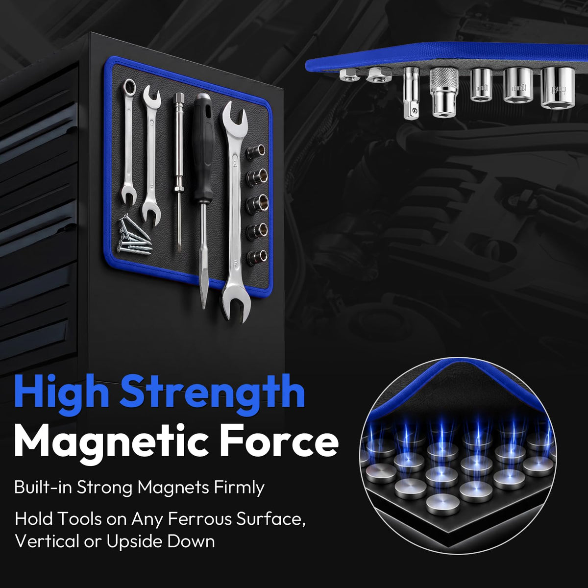 2PC Magnetic Tool Mat, 40 LBS Flexible Magnetic Mat, Magnetic Tool Holder