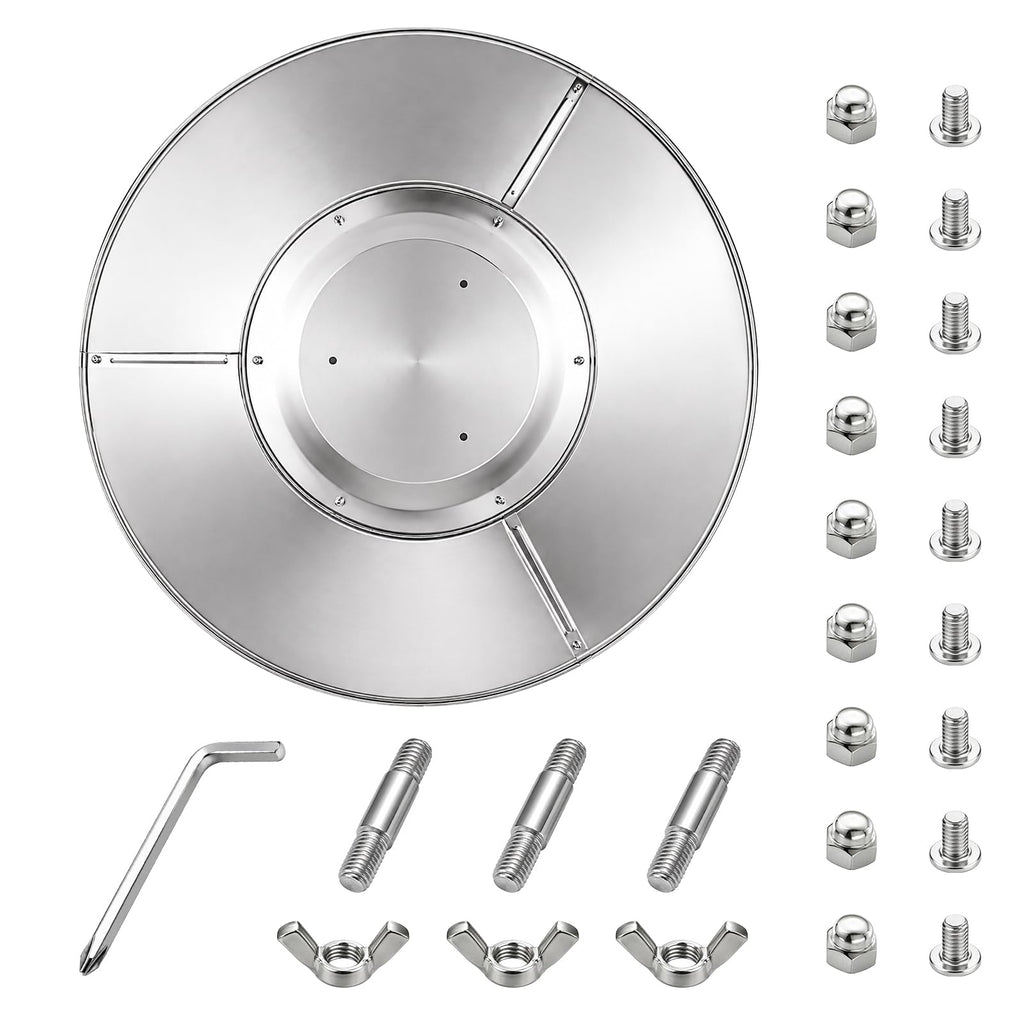 33 Inch Round Patio Heater Reflector Shield, 3 Pre-Drilled Holes