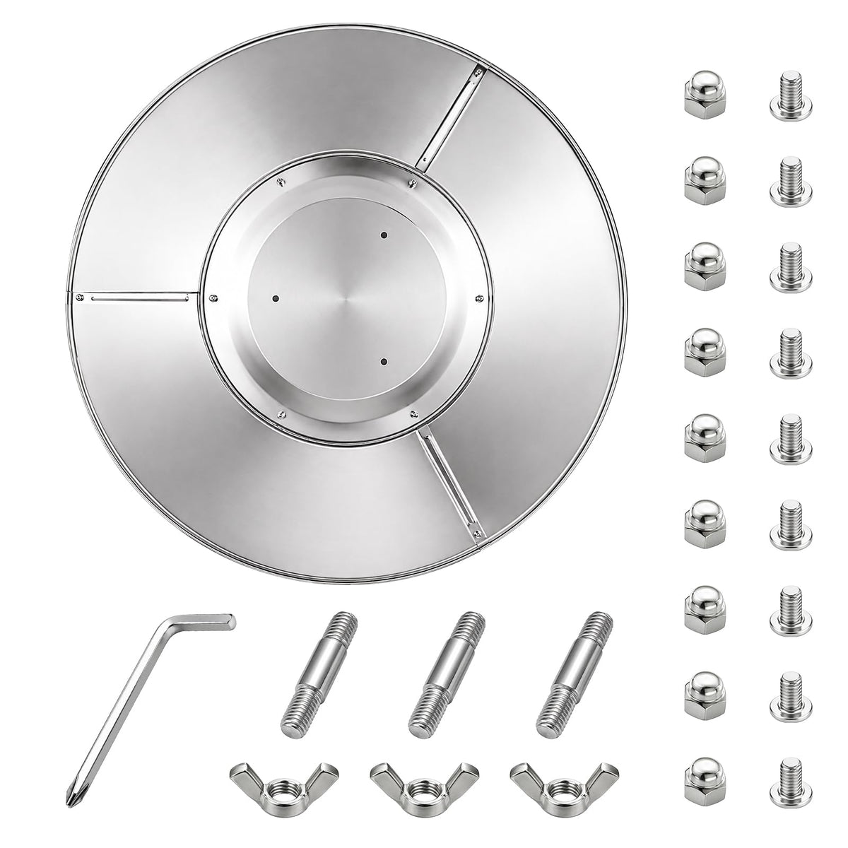 33 Inch Round Patio Heater Reflector Shield, 3 Pre-Drilled Holes