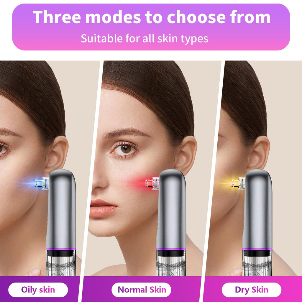 Blackhead Remover Vacuum, Electric Pore Cleaner, 3 Suction Levels, 5 Heads