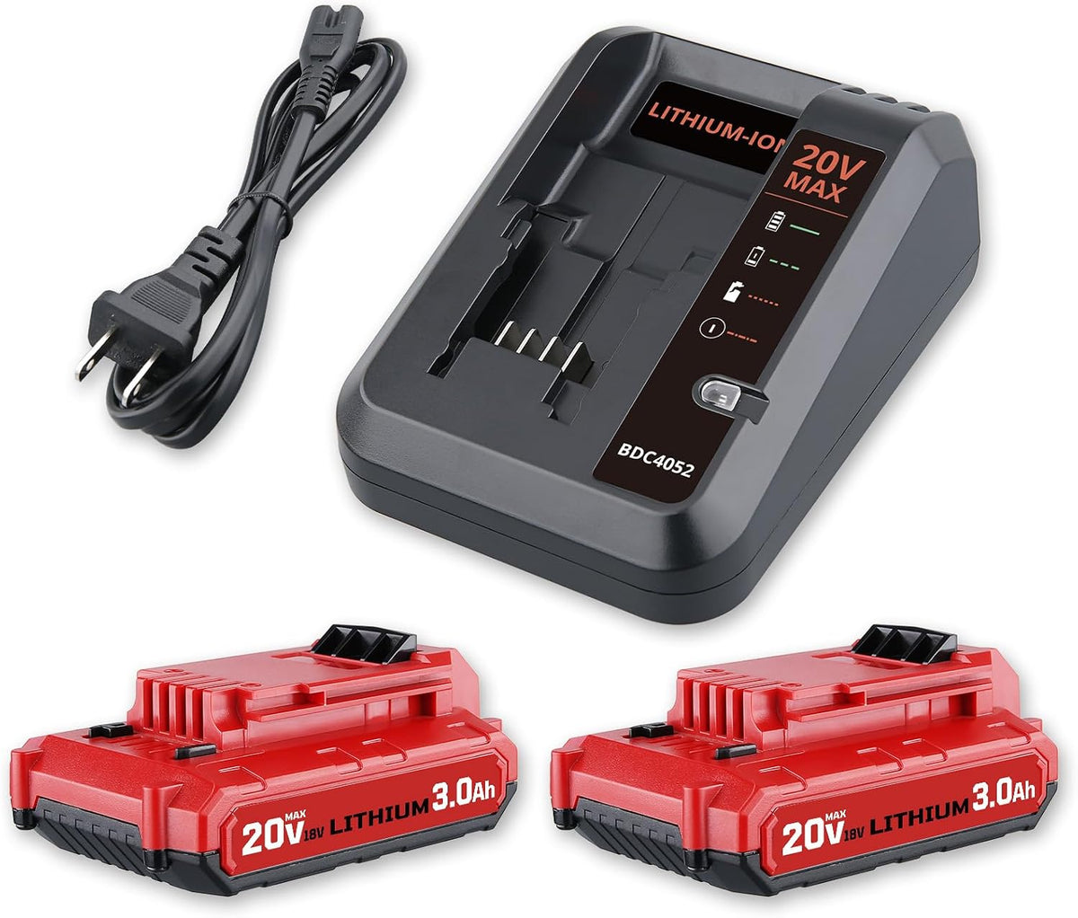 PCC680L 3.0Ah 20V 2Pack Li-ion Replacement for Porter Cable Battery Charger