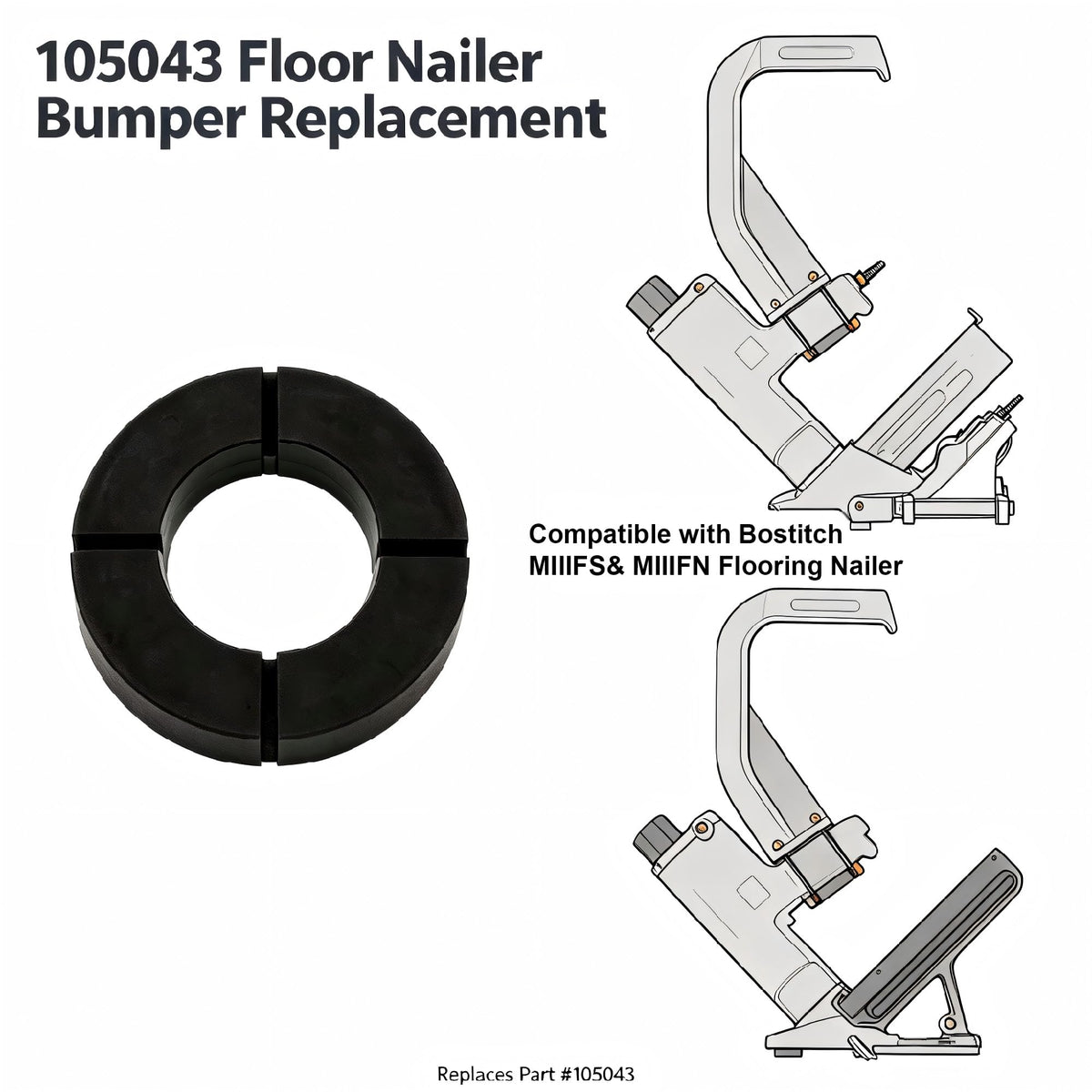 Wilsnsun 105043 Floor Nailer Bumper Fits Bostitch Nailer MIIIFS MIIIFN