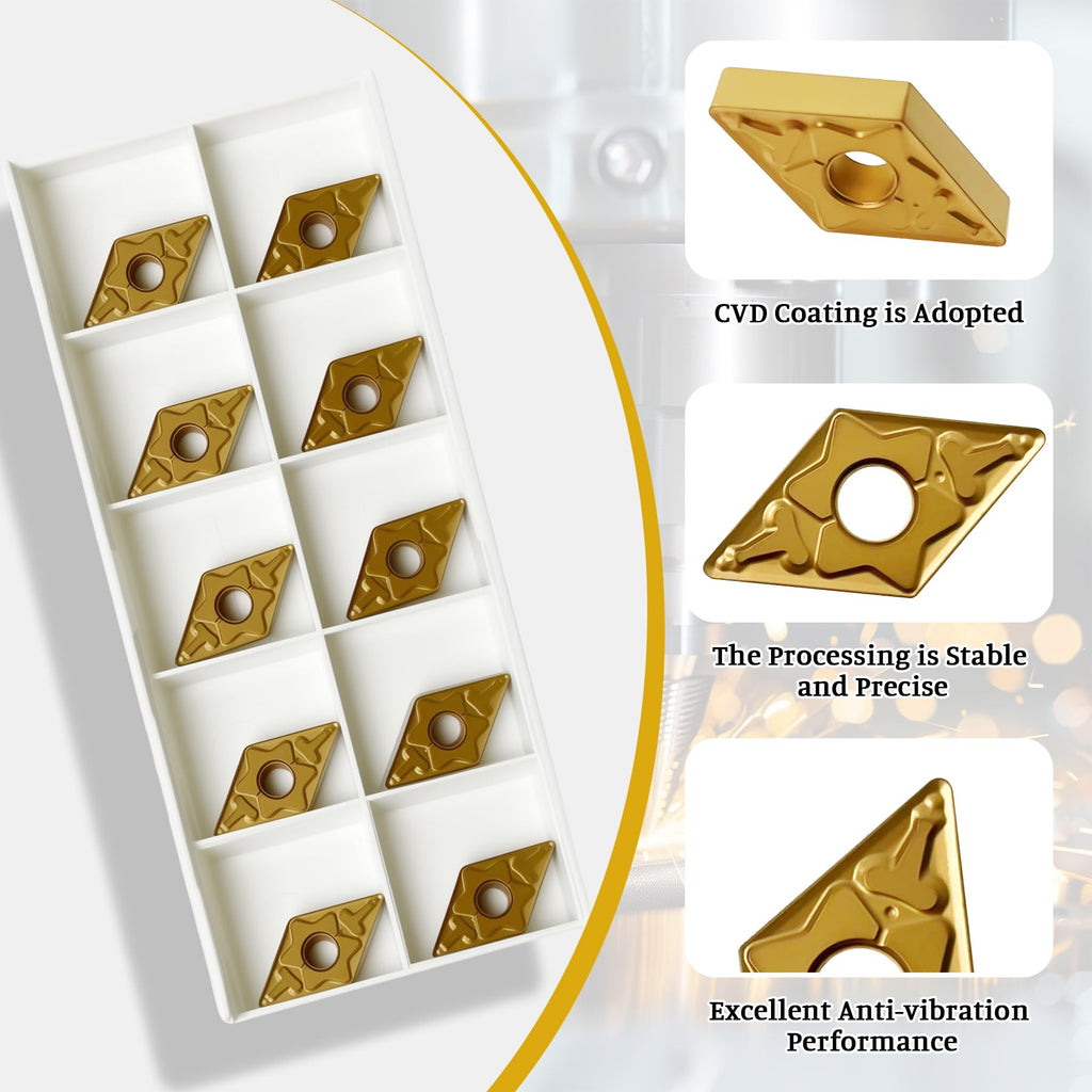 Zorqon 10Pcs DNMG432 DNMG150408 Carbide Turning Inserts