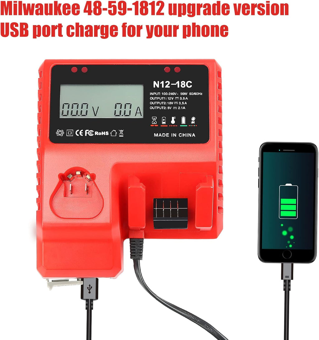 Abeden 18V Charger Replacement for Mliwaukee M18 Charger