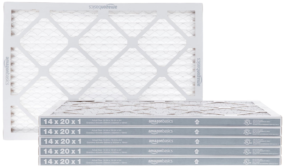 14x20x1 Air Filter, MERV 8 AC Furnace Filters, Allergen Control , Electrostatic, Removes Dust Pollen and Lint, 6-Pack