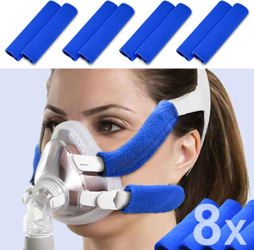 8 Pack CPAP Headgear Strap Covers, Universal and Reusable CPAP Strap Covers, Soft-Fleece Strap Pads for Reduce Red Marks, Great Value Kit Supplies by Medihealer