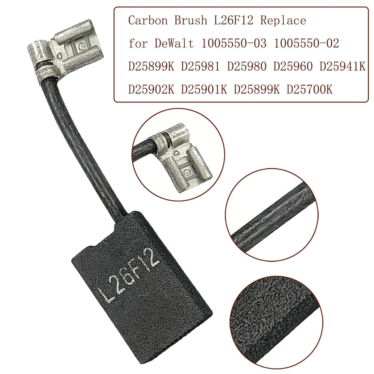 L26F12 1005550-03 1005550-02 Carbon Brush Replace for DeWalt D25899K D25981