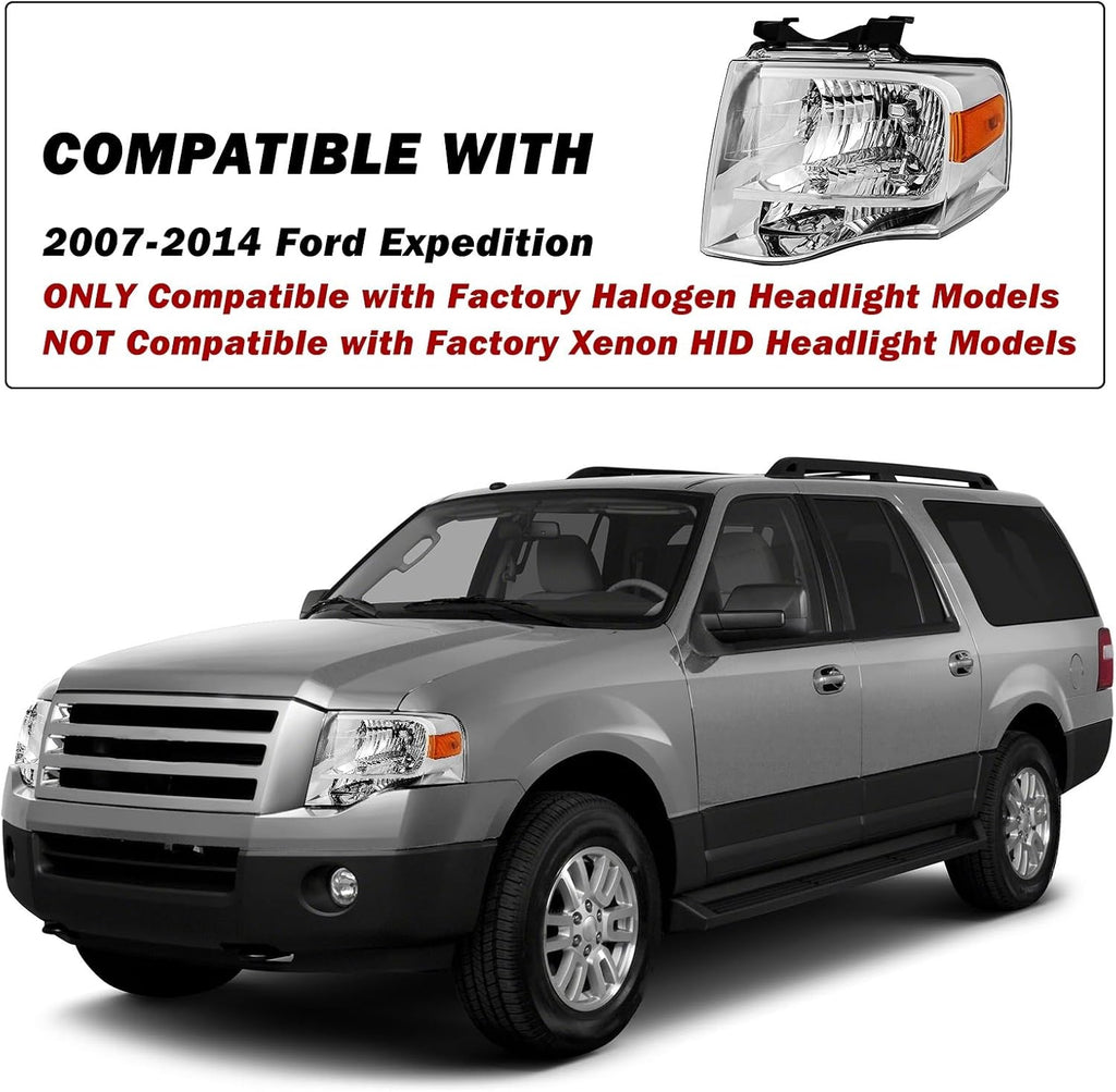 SOCKIR Headlight for 2007-2014 Ford Expedition Not Hybrid
