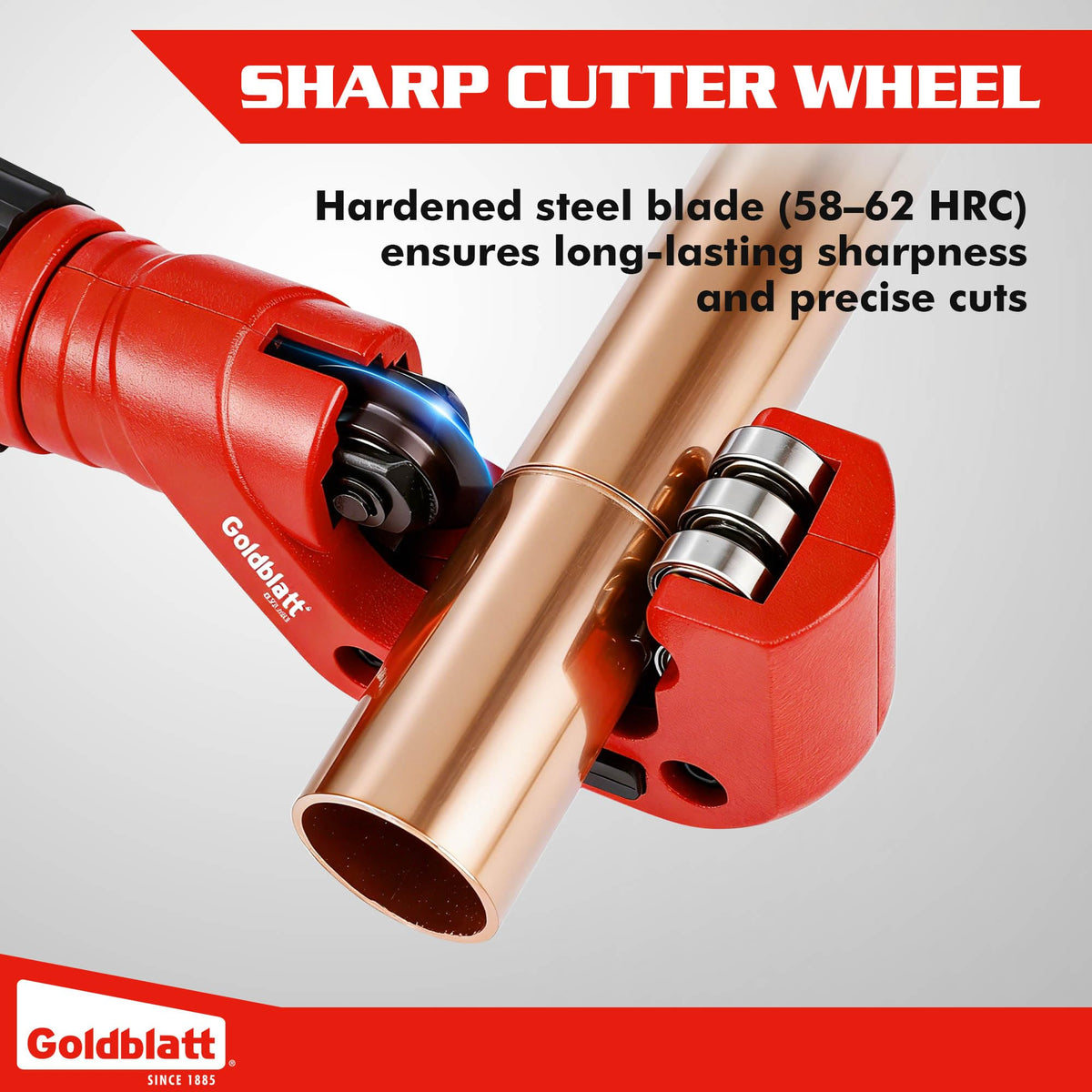 Goldblatt CSST Tubing Cutter, 1/8–1-1/4" Copper Pipe Cutter, Conduit Cutter
