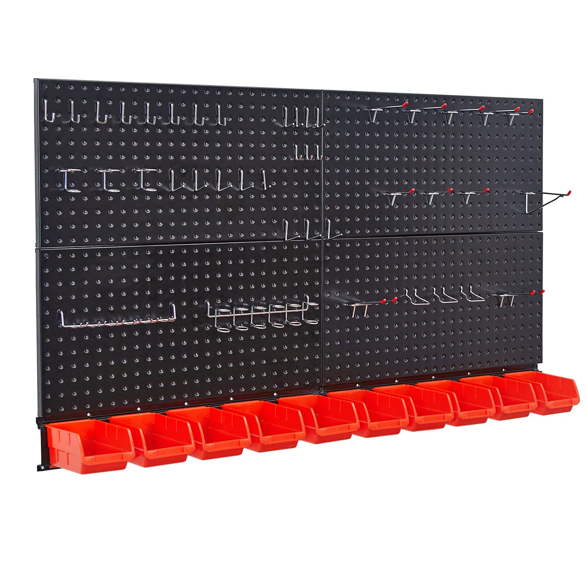 Pegboard Wall Organizer, Black Metal Peg board Panels