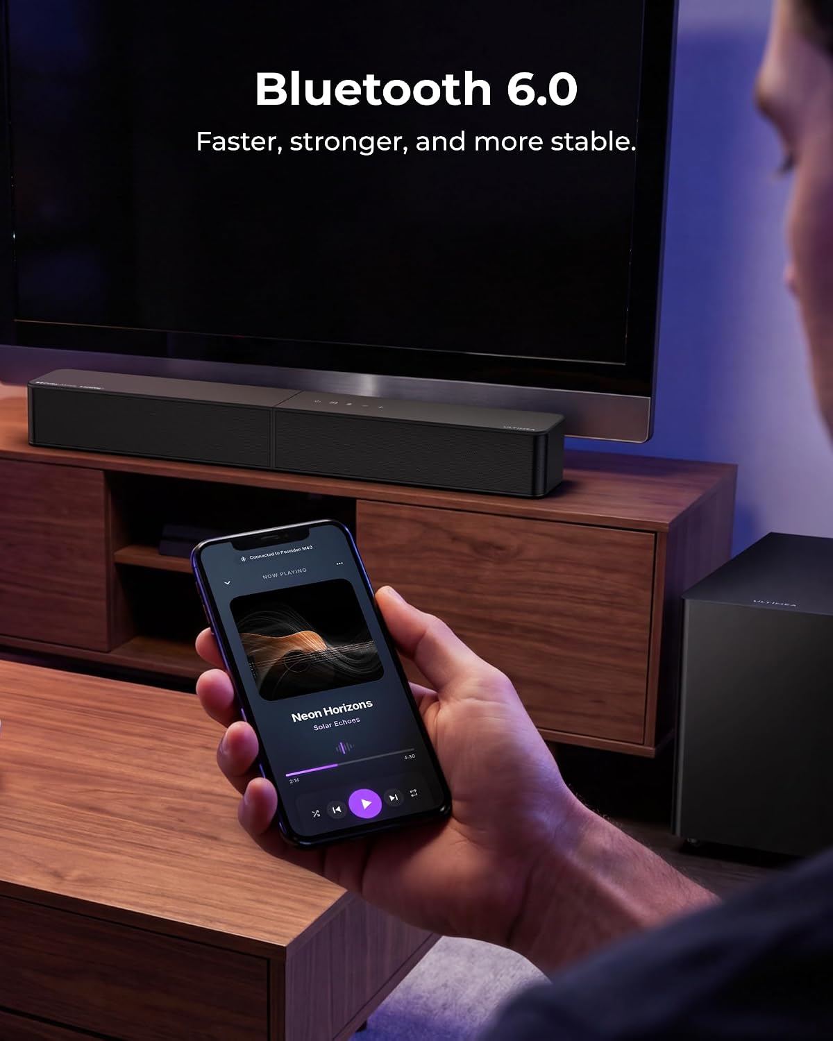 2.1 Sound Bar for TV with Dolby Atmos and Wireless Subwoofer | Bluetooth 6.0, 240W Peak, HDMI eARC, Clear Dialogue