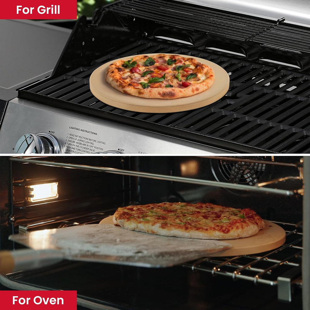 16" Round Pizza Stone for Oven and Grill, Cordierite Baking Stone
