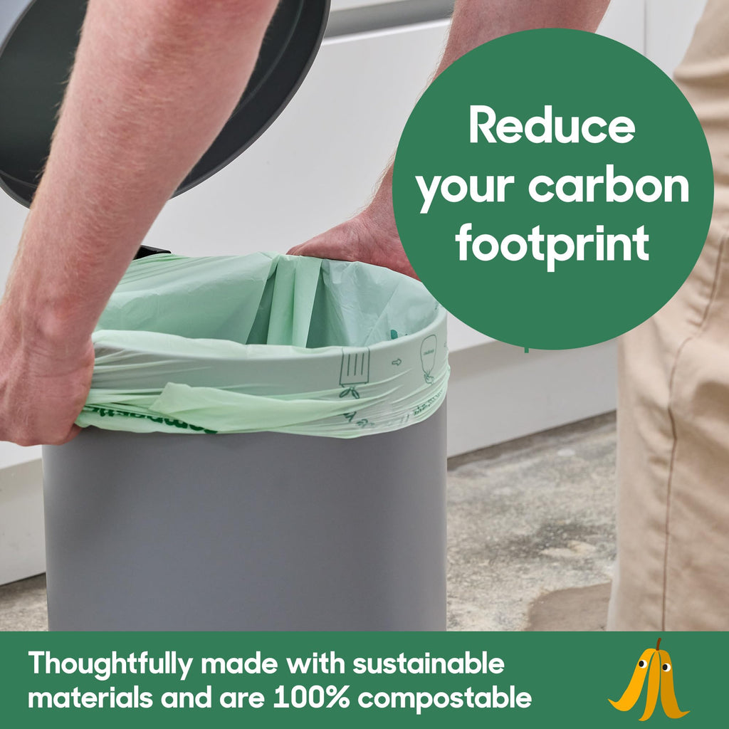 Compostable Trash Bags 13 Gallon Tall Kitchen, 100 Ct, Unscented