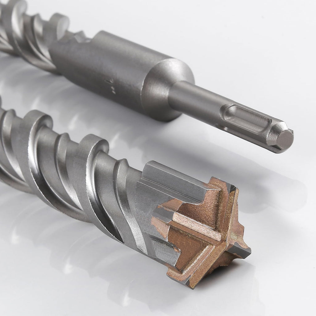 Wensilon Extra Long Hammer Drill Bit - 1pcs 1" X 18"-16" Cross-Type Double Thread Carbide for Concrete, Brick, Stone, Cement Walls