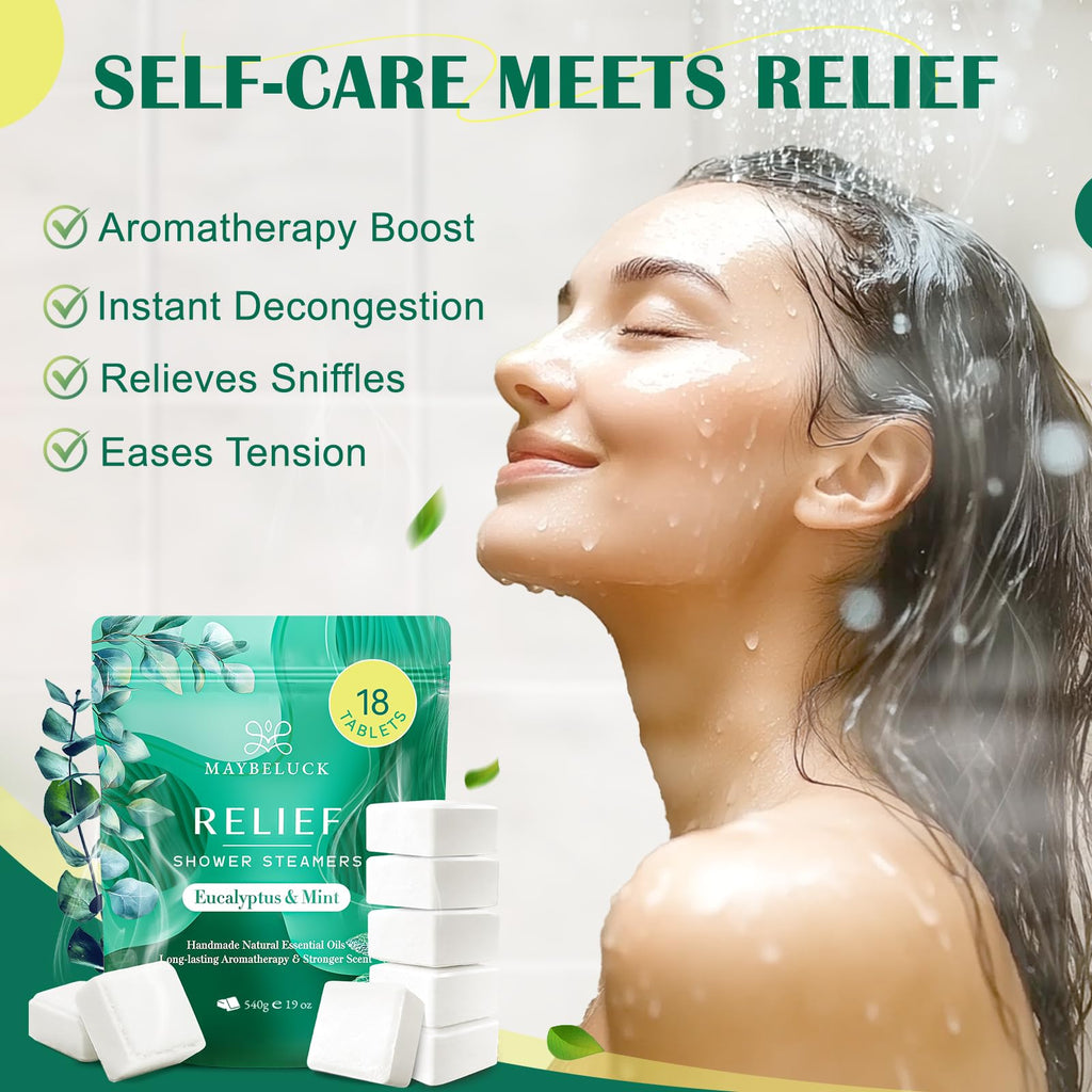 Eucalyptus & Mint Shower Steamers 18 Pack - Aromatherapy Self Care & Relief