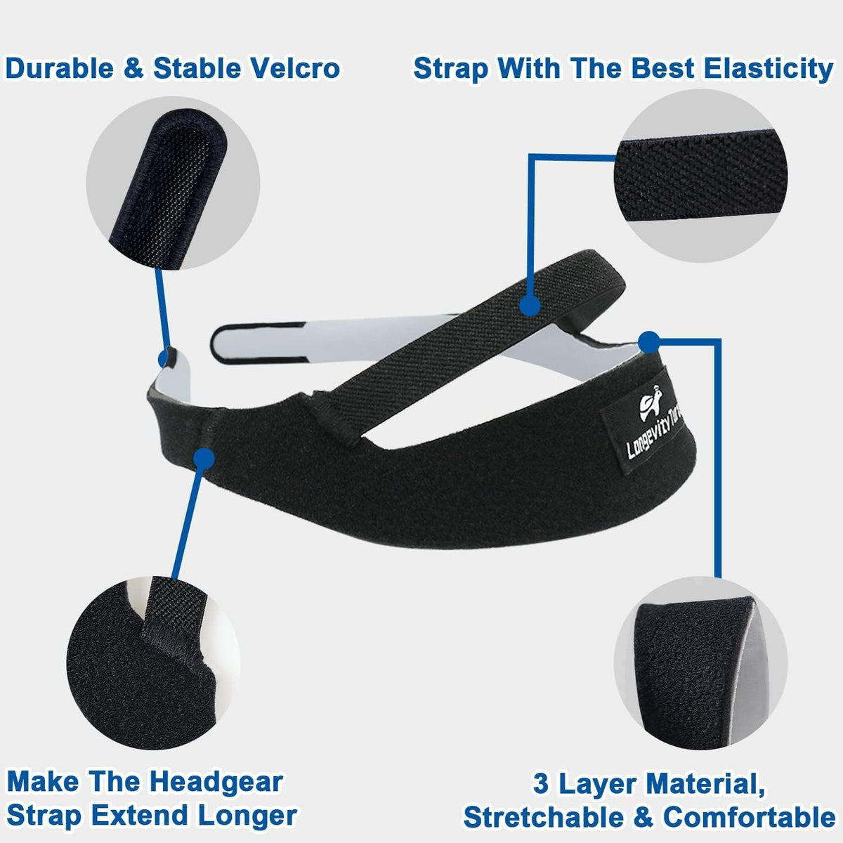 2 Packs CPAP Headgear Replacement Compatible with Dreamwear Nasal Mask Strap, Durable & Soft CPAP Headgear Straps
