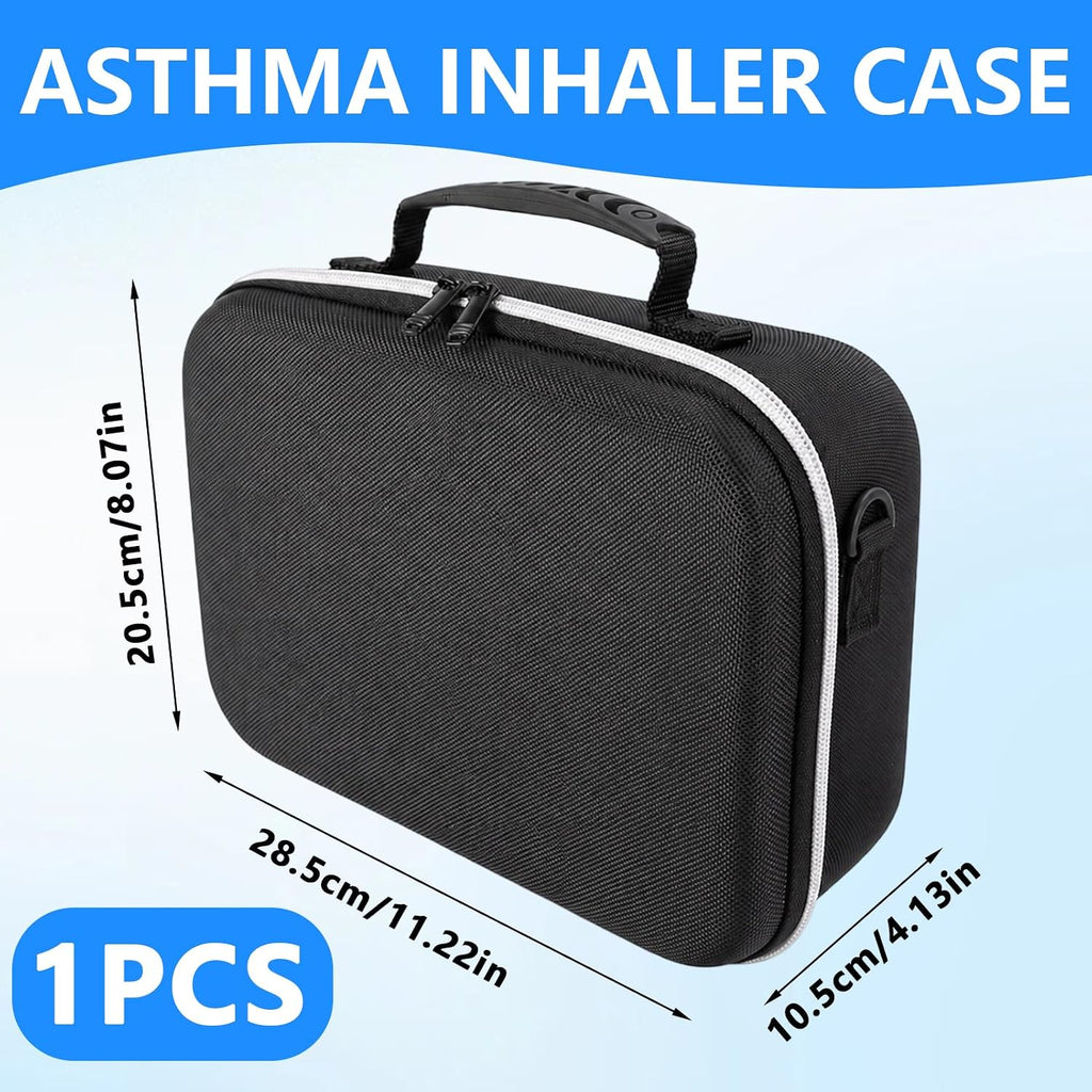 Nebulizer Bag for Smart Nebulizer,Portable Hard Case,Desktop Inhaler Nebulizer for Home Travel Use, Medicine Storage Bag for Inhaler Spacer, Masks, Asthma Accessories for Kids and Adults,Black