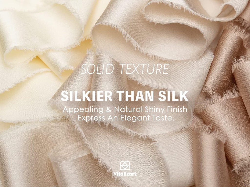 Silk Satin Ribbon 1-1/2 inch x 15 Yard with Wooden Spool Champagne & Nude Handmade Frayed Ribbons for Gift Wrapping