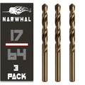 Narwhal 17/64 Inch Drill Bit (3 Pack) Cobalt for Metal & Stainless Steel