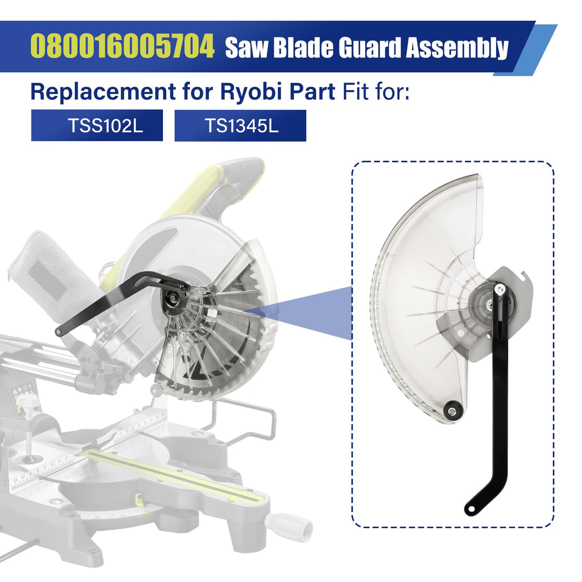 080016005704 Blade Guard Assembly Compatible with Ryobi 10" Miter Saw