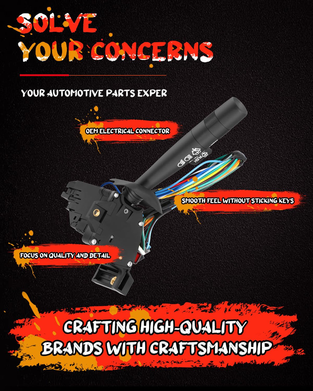 cciyu Multifunction Turn Signal Switch 1995-98 for Chevy C1500 C2500 C3500