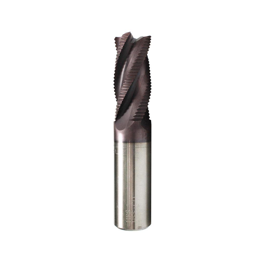 HFS TiAlN End Milling Cutter, Milling Bit 4 Flute M42 8% for Steel 3/4 Inch Dia