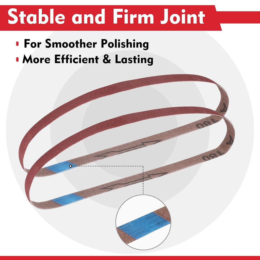 WORKPRO 24-Pack 1/2 x 18 Inch Sanding Belts, Aluminum Oxide Abrasive Belts