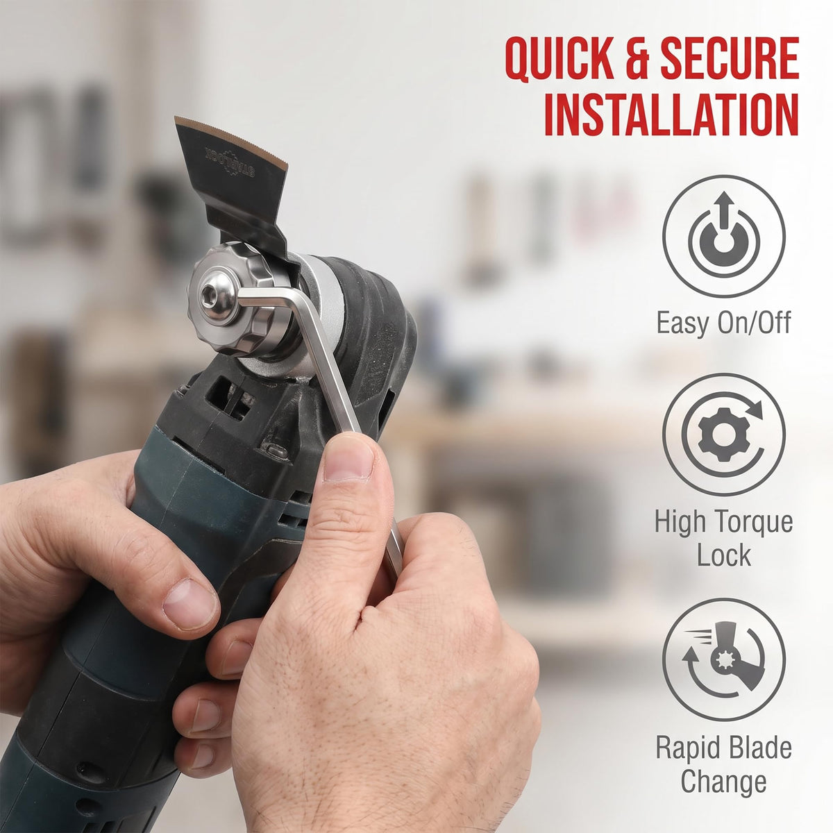 Interface Adapter Compatible with Star-Lock Tools, with1 Screw and 1 Allen Key Fit （Set 1）