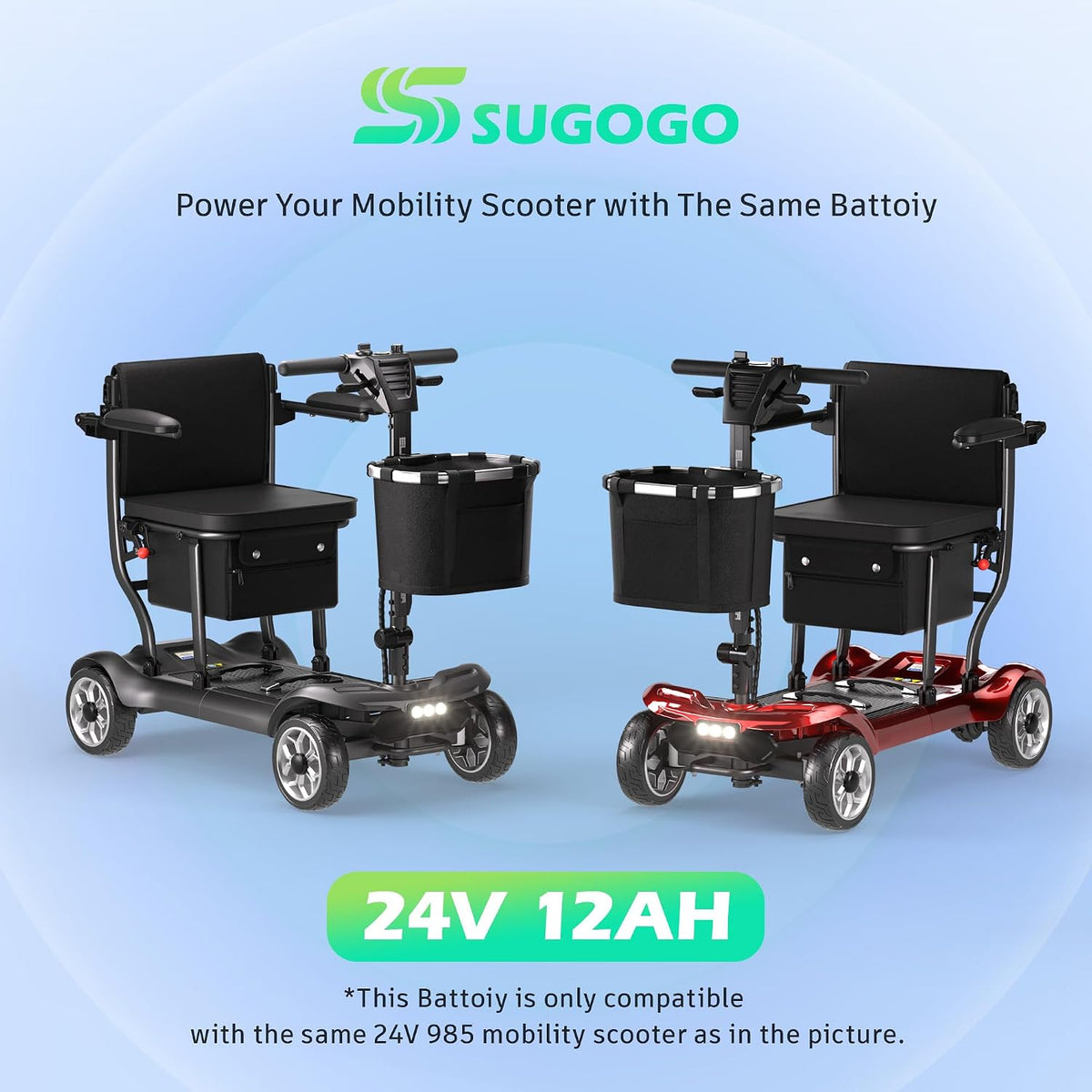 Spare Lithium Battery 24.8V 12AH for YL-985 Mobility Scooters