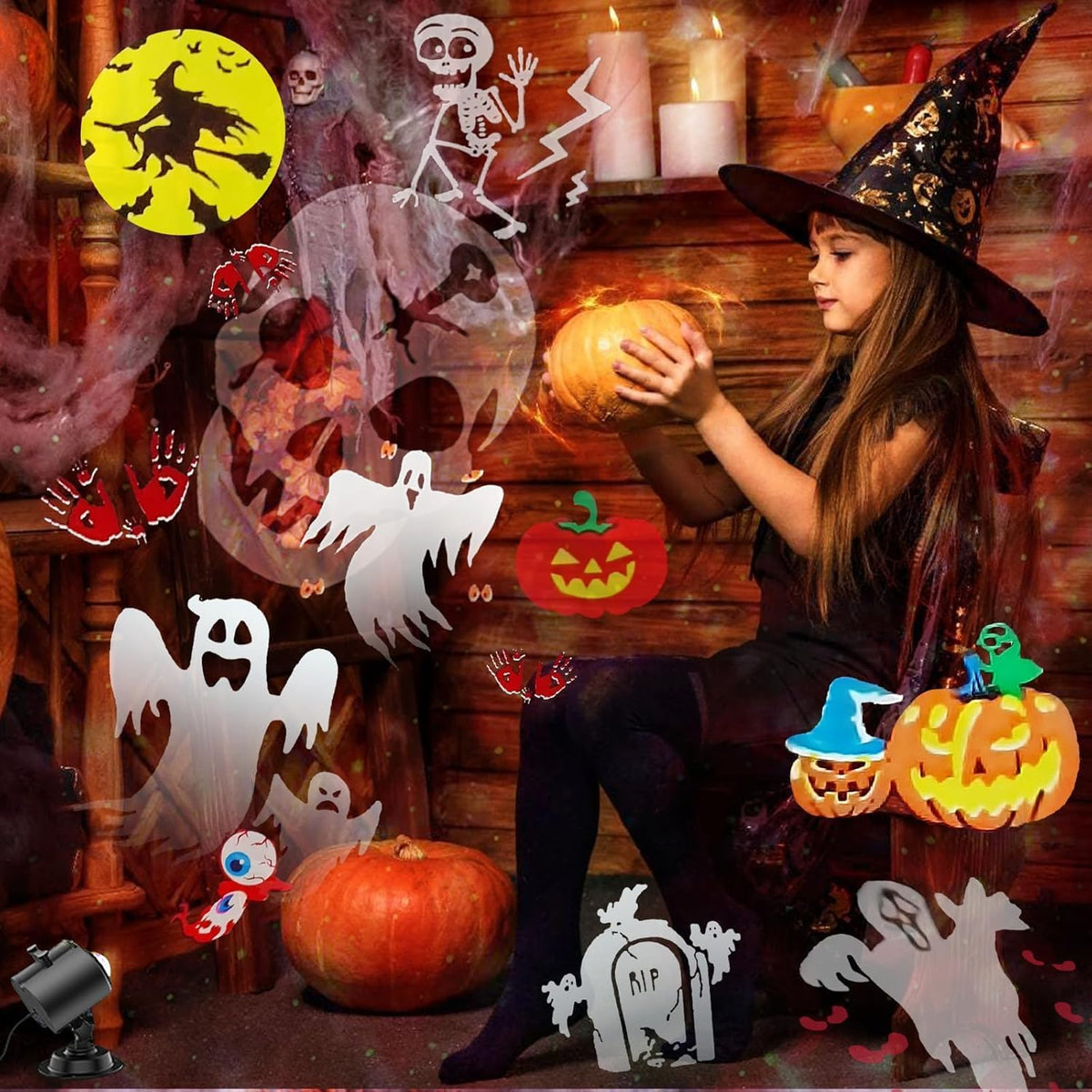 Brighter Halloween Decorations Projector Lights, 2026 Upgraded Holiday Projectors, Christmas Projector with 19 HD