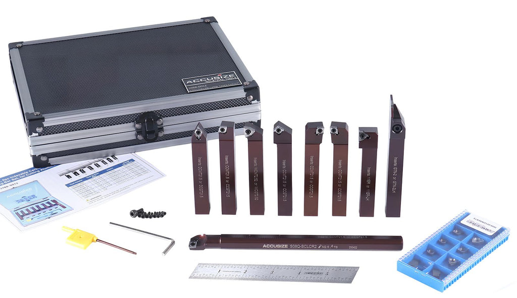 Accusize 1/2 in Shank Indexable Carbide Turning Tool Set, 3988-0012