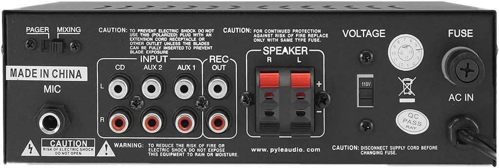 Home Audio Power Amplifier System - 2X120W Mini Dual Channel Mixer Sound Stereo Receiver Box w/ RCA, AUX, Mic Input