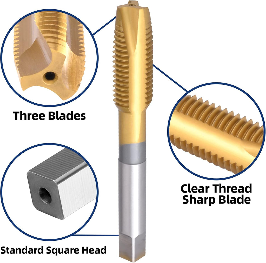 Burkit 3/8"-16 UNC Titanium Coating Spiral Point Tap