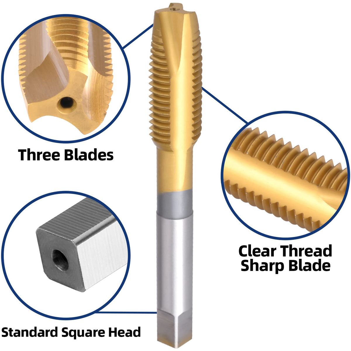 Burkit M12 X 1.25 Titanium Coated Spiral Point Tap