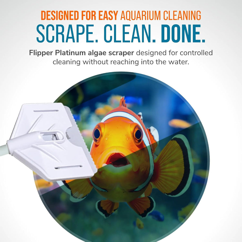 FLIPPER Platinum Hand Algae Scraper – Aquarium Glass and Acrylic Cleaner with Precision Scraper Design, Fish Tank