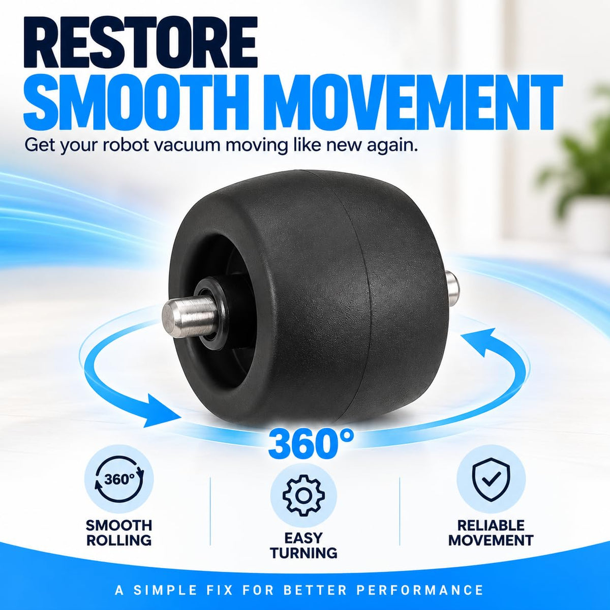 Goodsby Replacement Front Caster Wheel for Shark RV1400ZWUS, RV1401ZWUS, RV1500ZXUS, RV1502ZXUS, AV1500, AV1510, AV1510US Robot Vacuum Cleaner