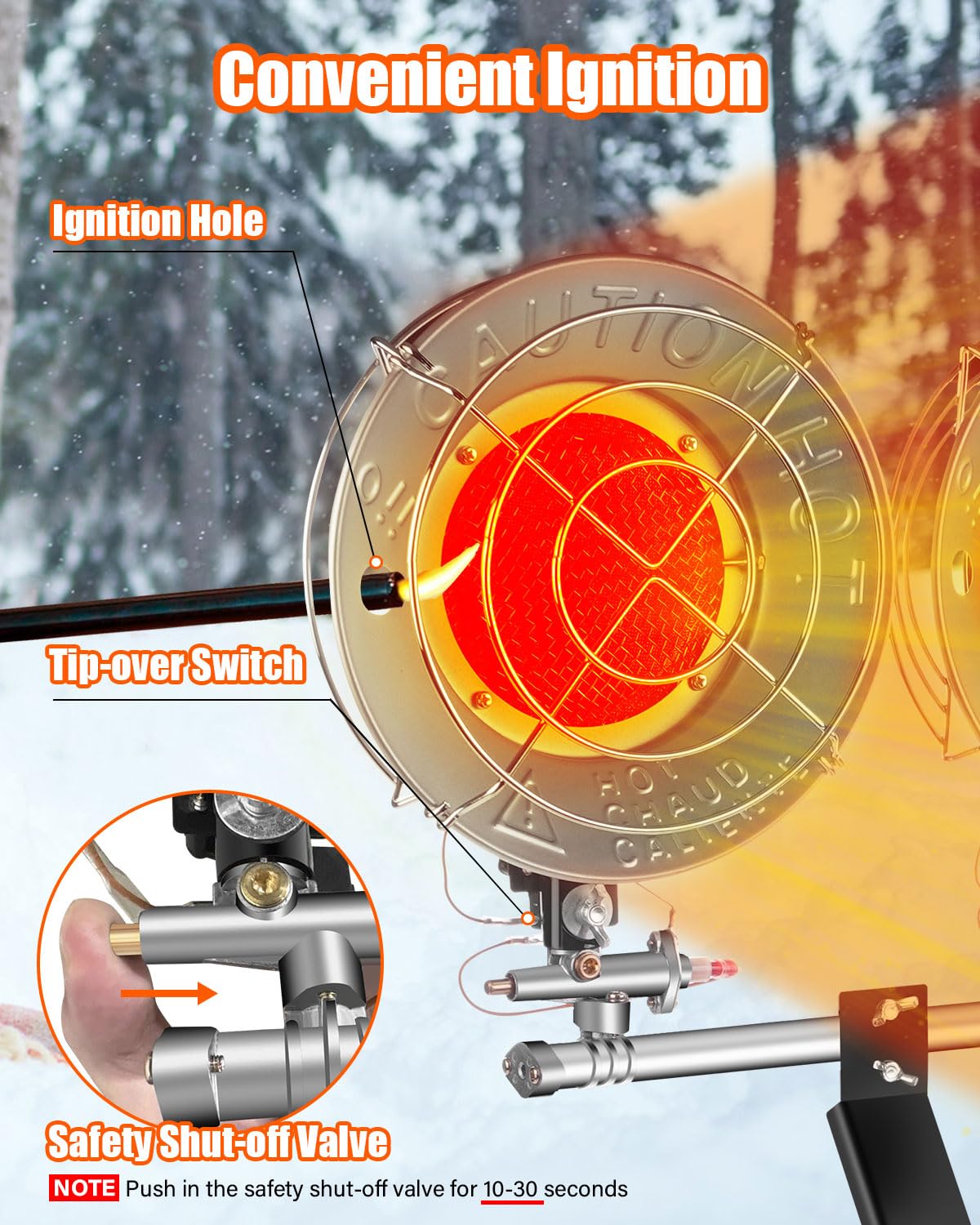 30000 BTU Portable Propane Heaters for Outdoor Use, Propane Tank Heater for Patio Camping Tent, Large Safe Space Heater