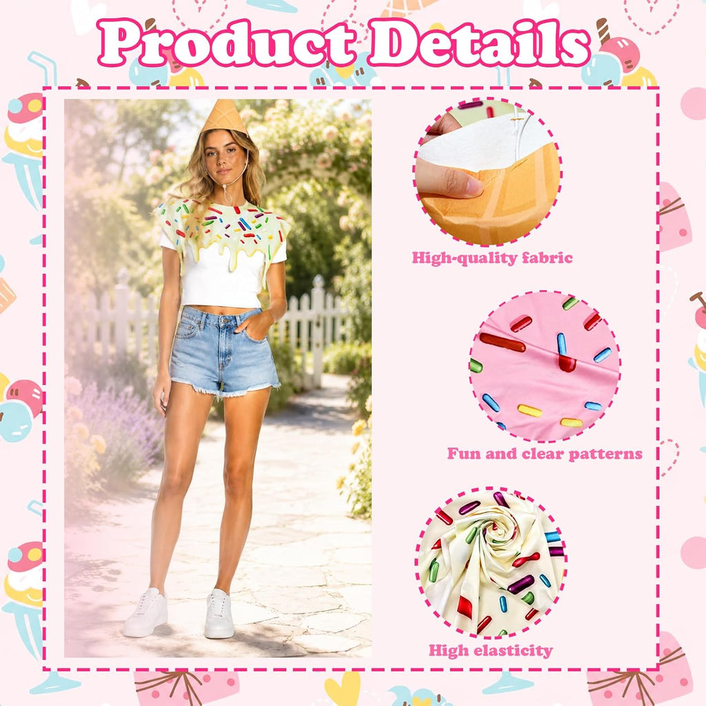 3 SETS Ice Cream Cone Costume Set for Adult