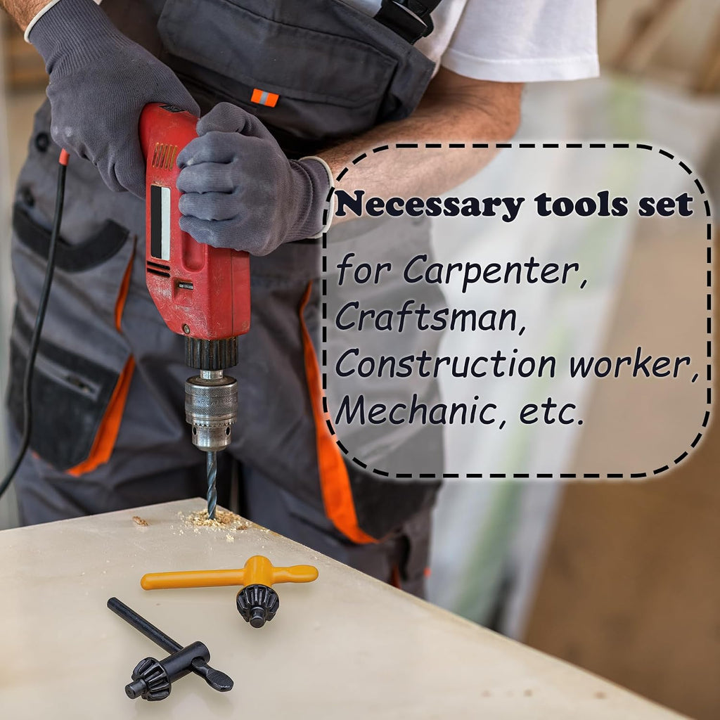 Replacement Drill Chuck Key Wrench Electric Drill Clamping Tool (Chuck Diameter: 3/4" / 5/8" / 1/2" / 3/8" / 1/4") - 5 Sizes