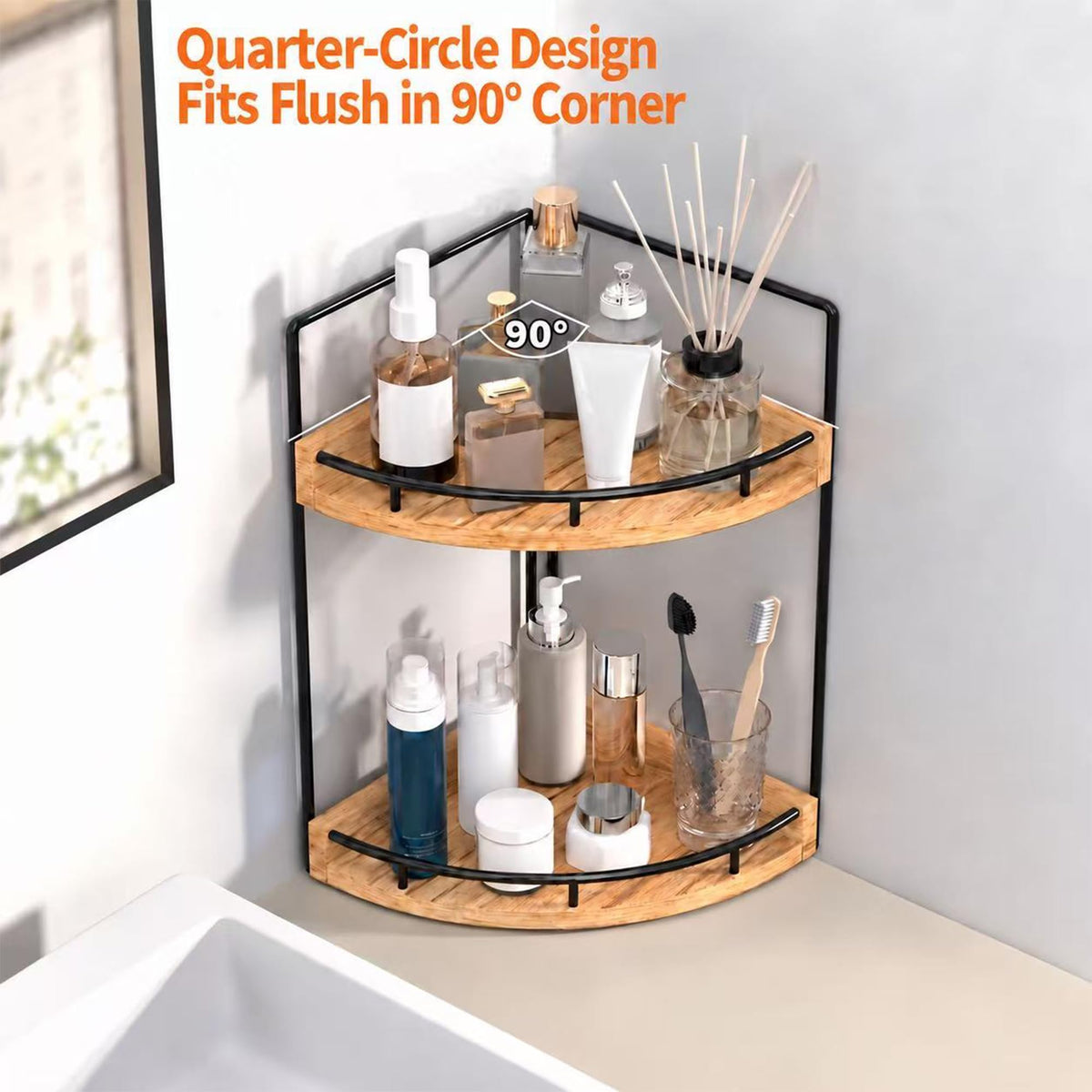 Corner Bathroom Counter Organizer,Vanity Countertop Storage Shelf