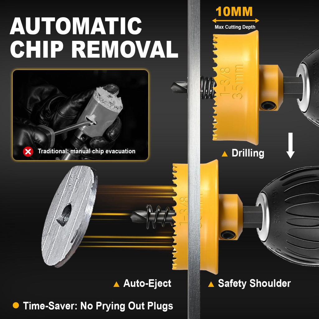 KATA 3-Piece M42 Thin Wall Hole Saw Kit Hole Saw Set for Impact Drivers