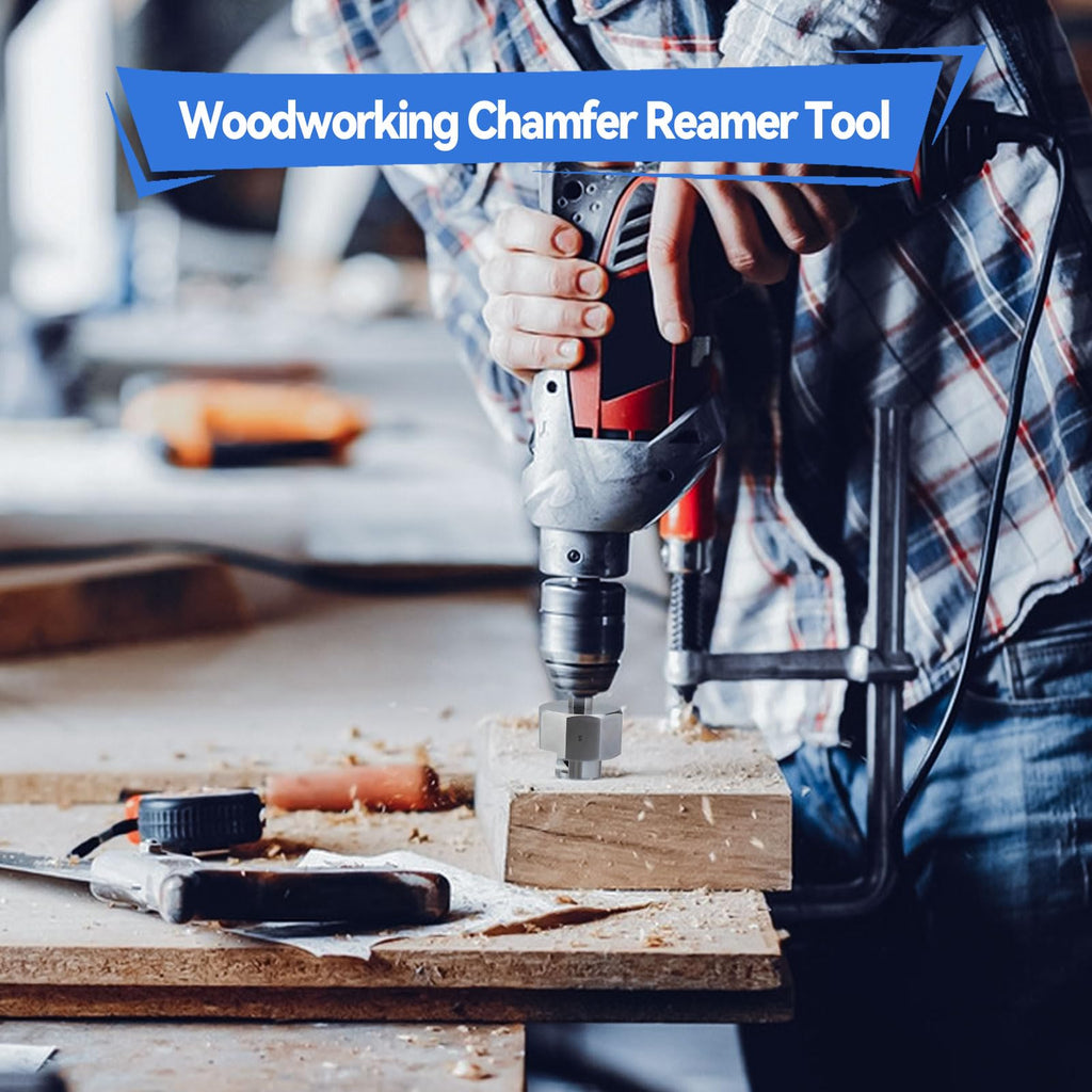 Woodworking Chamfer Reamer Tool, Workbench Dog Hole Chamfer Reamer Tool Polished Finish Alloy Blade Stainless Steel 9mm Hex Shank for 19mm (3/4 Inch) Dog Holes for Electric Drills (19mm)