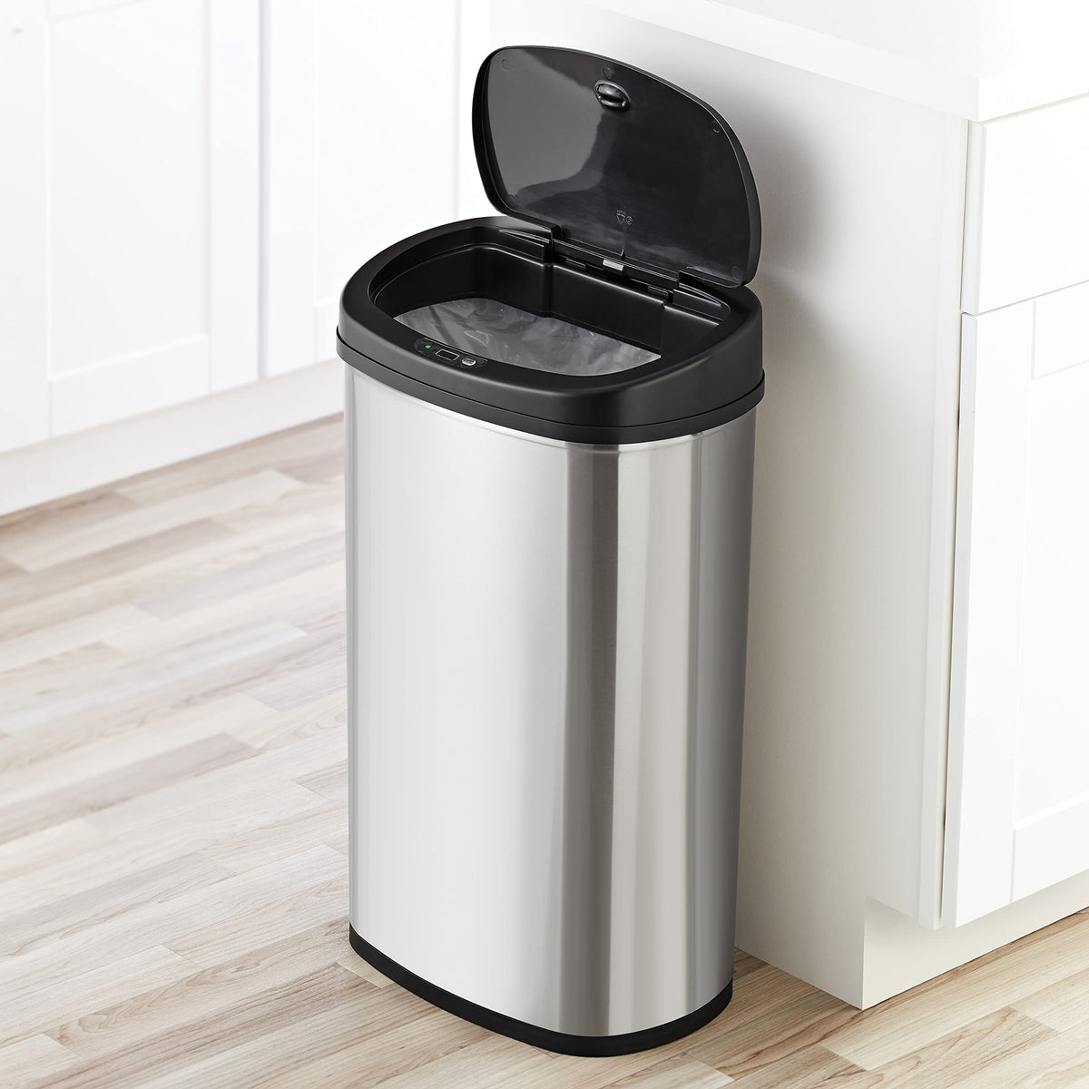 13 Gallons / 50 Liters Automatic Touchless Motion Sensor Rectangular Trash Can for Home and Kitchen with Lid, Slow