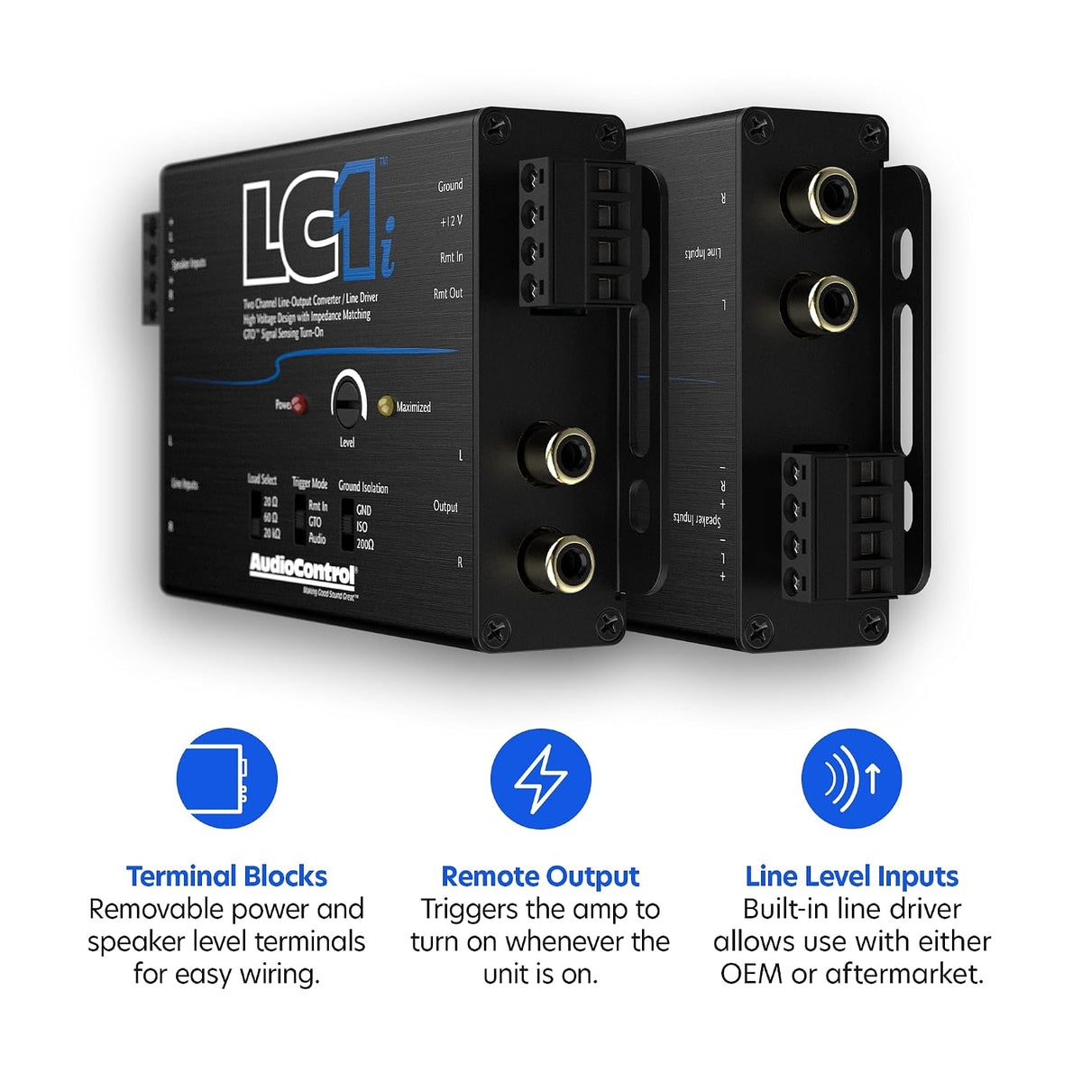 LC1i Active 2-Channel Line Driver & Line Output Converter for Adding Subwoofers or Amplifiers to Factory Car Audio