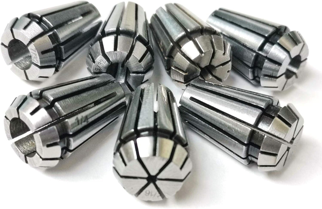 7pcs 1/8 1/4 1/16 3/16 3/32 5/32 7/32 inch ER11 Spring Collet Set for CNC Engraving Machine & Milling Lathe Tools(ER11-7pcs)
